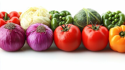 Colorful Fresh Vegetables Row