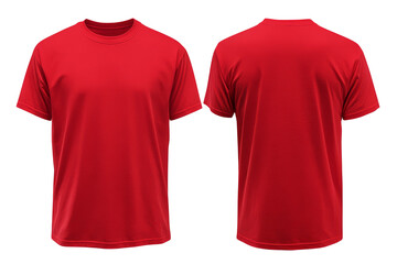 red t shirt front and back view of plain red t-shirt template