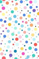 Vibrant Colorful Polka Dot Pattern on White Background