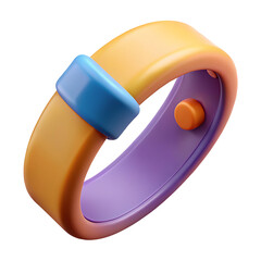 A Playful, Vibrant Bracelet Design Featuring Sunset Hues And A Pop Of Blue, Showcasing A Modern, Fun Aesthetic With Smooth, Glossy Textures Isolated on Transparent Background