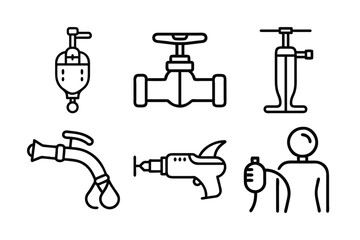 set of icons with tap