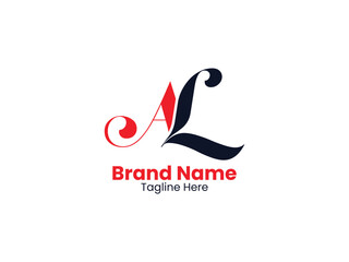Fototapeta premium AL logo, LA letter logo design. Initial letter LA uppercase monogram logo.