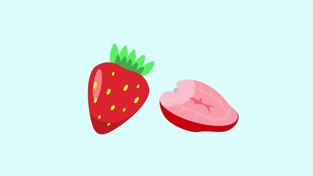 Animated video fruit concept. Full length animation illustration. High quality 4k footage.