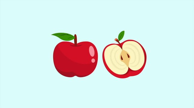 Animated video fruit concept. Full length animation illustration. High quality 4k footage.