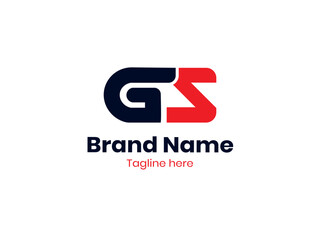 Vector GS logo, Letter GS, GS letter logo design. Black and red SG letter. SG letter logo design.