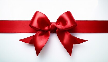 red ribbon and bow isolated on white background