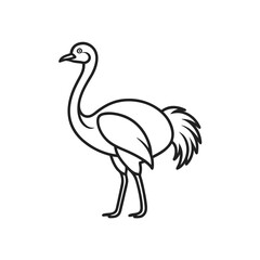 Obraz premium emu bird line art icon with whitem background