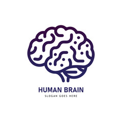 Brain Icon Vector Illustration. Logo Template of human brain