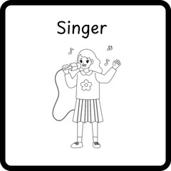 Profession Flashcard - Singer (3)
