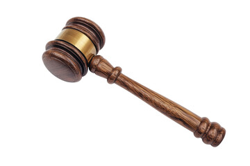 Judges gavel chairmans gavel wooden gavel isolated on transparent or white background, png