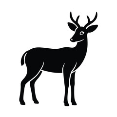 Deer silhouette vector art.