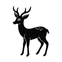 Fototapeta premium Deer silhouette vector art.