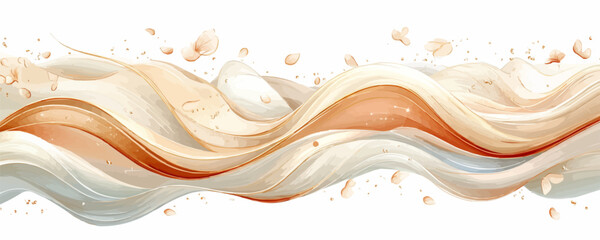 Elegant abstract waves vector in flat style - flowing line art icons set.