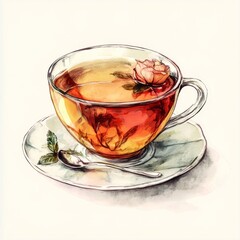 Steeped leaves in hot water