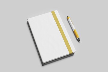 Realistic blank cover notebook mockup