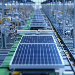 A high-capacity industrial power generation factory producing components for solar farms.