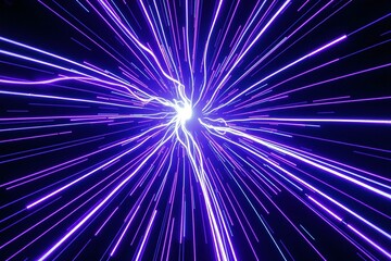 Fototapeta premium Vibrant Purple Light Streaks Creating a Dynamic Space Effect