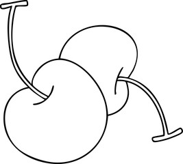 Line drawing cute cherry	
