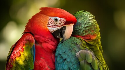 The cuddling of parrot lovers
