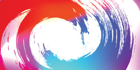 Colorful ink round background painted with brush. Illustration