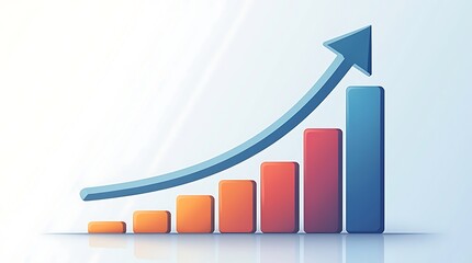 A Powerful Upward Trend Showcasing Significant Growth And Progress, Depicted With Vibrant Color Gradients And A Dynamic Arrow