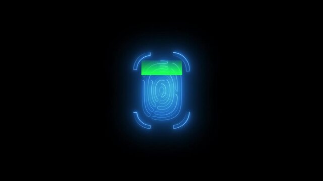 finger print icon animated. finger print security, smart lock icon
