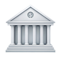 Obraz premium bank building icon representing financial institution with columns and dollar sign