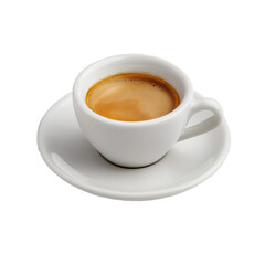 Fototapeta premium White Espresso Cup, Hot Drink, Isolated on Transparent Background