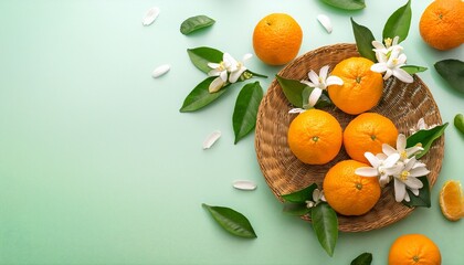 orange blossoms flatlay