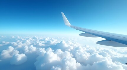Obraz premium Soaring Above A Breathtaking Sea Of Clouds, A Boundless Expanse Of Fluffy White, Bathed In The Suns Gentle Light, A Tranquil Journey Among The Heavens