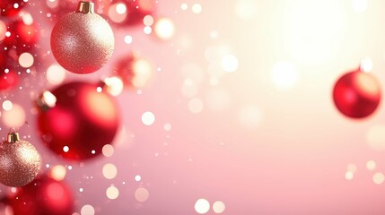 abstract background with festive holiday decorations and glowing sparkles in bright red and gold tones smooth gradients   cozy and celebratory feel