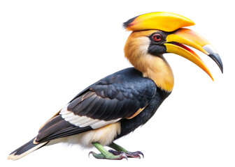 Dhanesh (Great Hornbill) isolated on white background