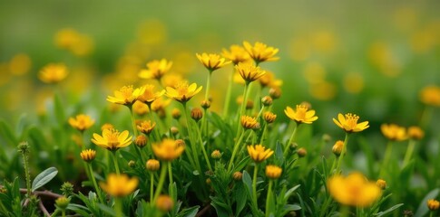 Dense clump of small, yellowish flowers with stems, montane, meadow, grassland