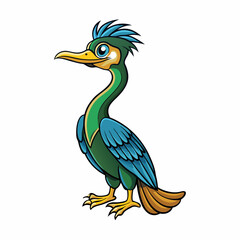 illustration of a cartoon anhinga bird