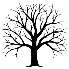 Obraz premium Bare tree branches vector illustration. 