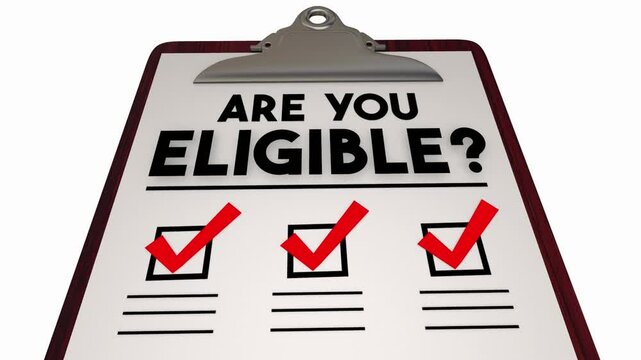 Are You Eligible Qualified Approved Checklist Check Boxes Marks 3d Animation