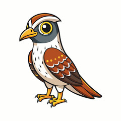 common nighthawk cartoon isolated on white