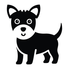 cute black vector dog icon