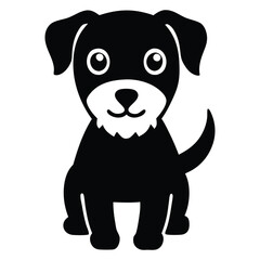 cute black vector dog icon