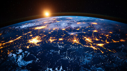 Obraz premium city lights earth,