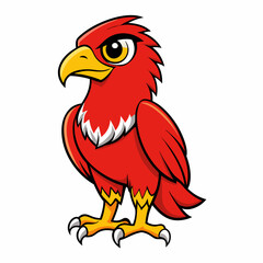 vector illustration of red tailed hawk