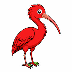 vector illustration of a scarlet ibis