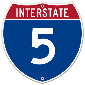 Interstate 5 Road Sign vector illustration