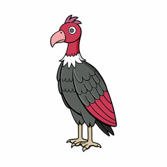 vector illustration of cartoon vulture