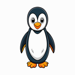 Fototapeta premium penguin on a white