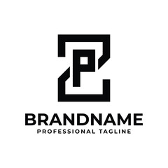 Letters ZP Monogram Logo, suitable for any business with ZP or PZ initials