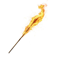 Burning Arrow Isolated on Transparent Background