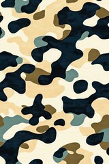 Fototapeta premium Abstract camouflage pattern design featuring earthy tones and organic shapes, ideal for military themes or outdoor apparel backgrounds