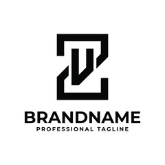 Letters ZV Monogram Logo, suitable for any business with ZV or VZ initials