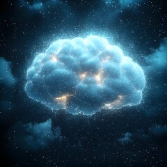 Minimalist Glowing Brain Icon with Light Rays Representing Knowledge and Skill Growth Education Develops Skills Concept